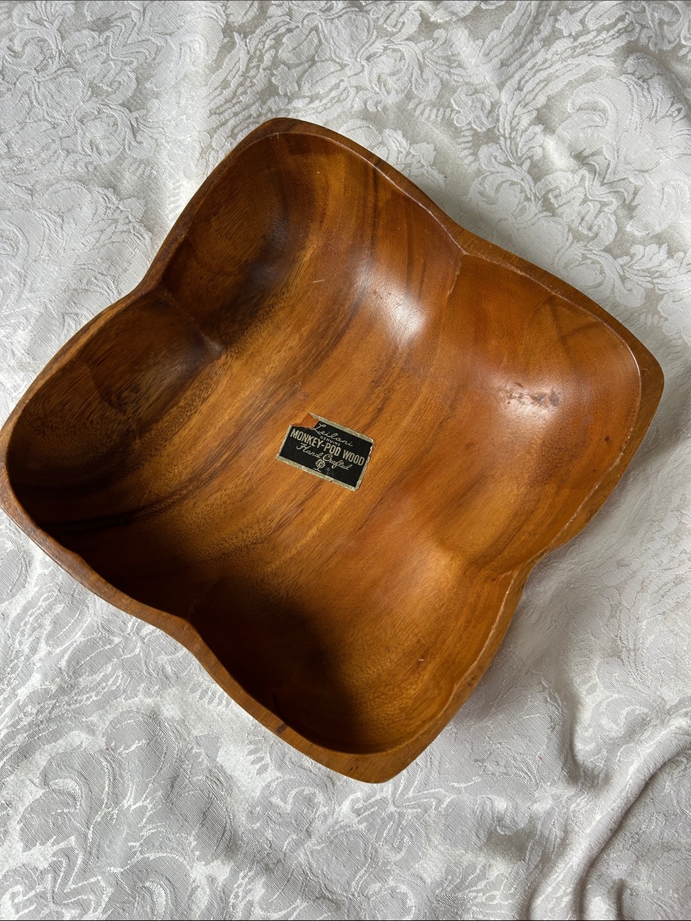 Vintage Bowl - Leilani Monkey-Pod bowl 9 1/2 x9 1/2 in